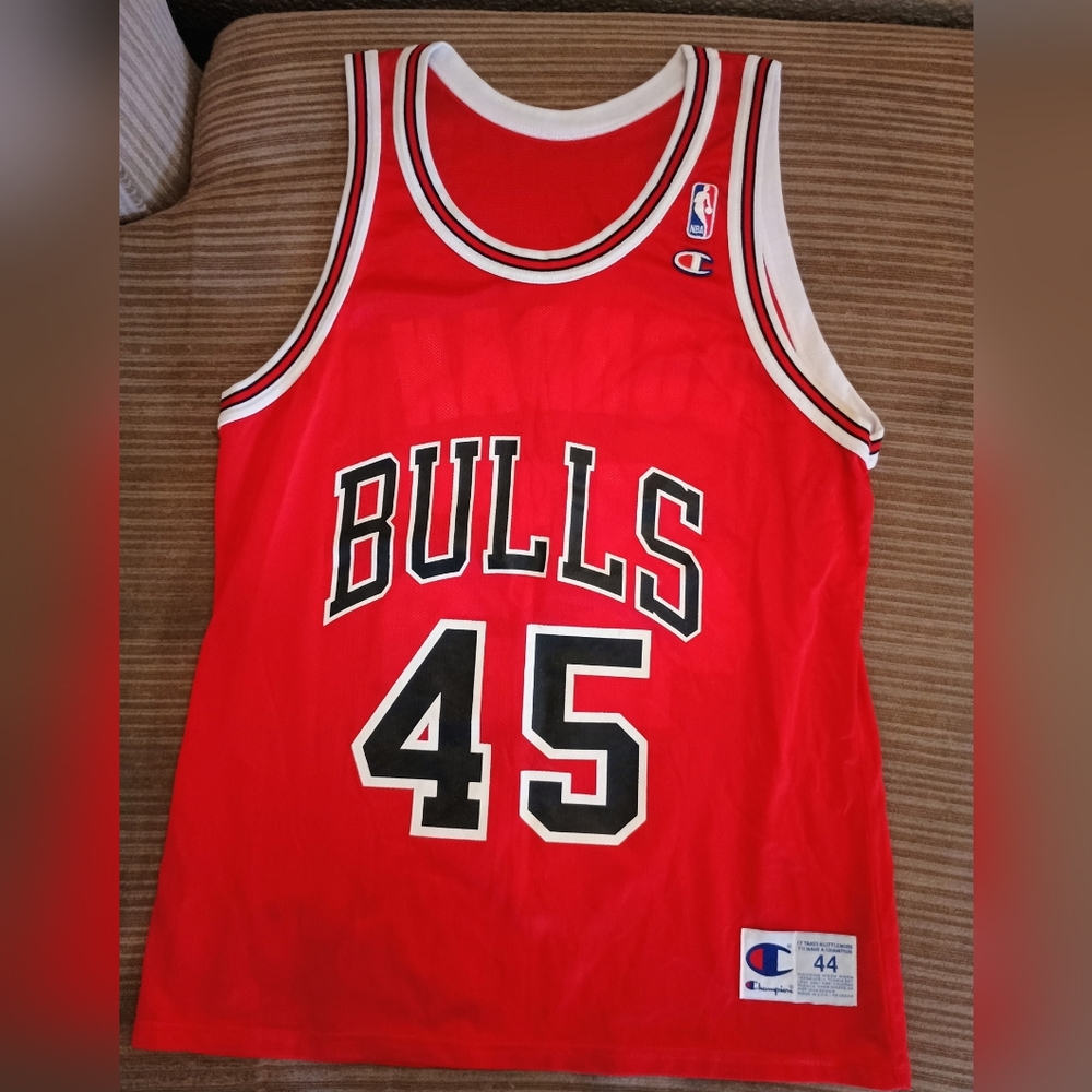 Champion Bulls Michael Jordan Red Jersey